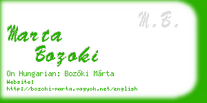 marta bozoki business card