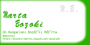 marta bozoki business card